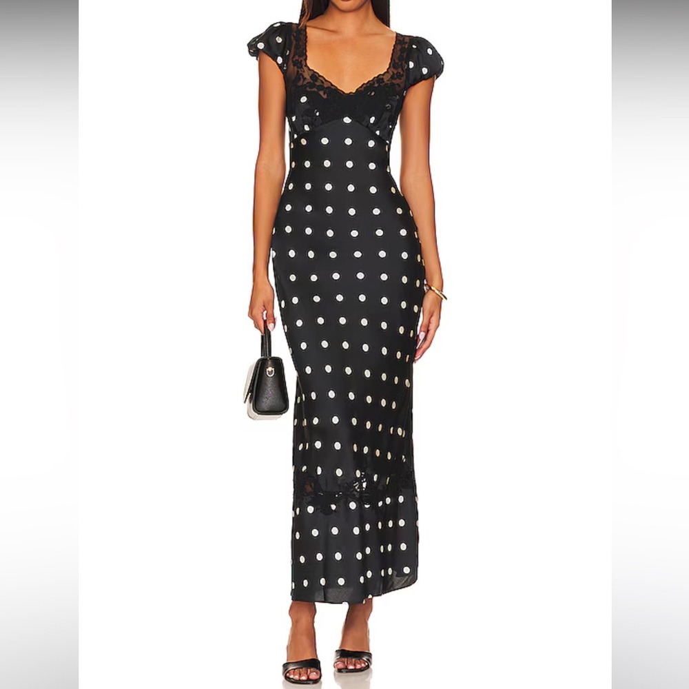 Butterfly Babe Midi Dress in Black And White Comb - Free People - Size Small